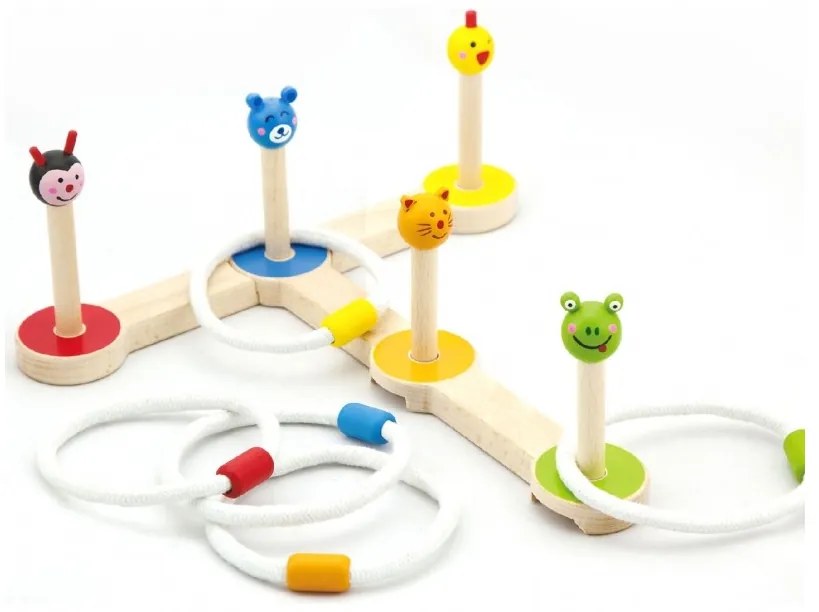 Drewniana gra rzut pierścnieniem zwierzątka viga toys