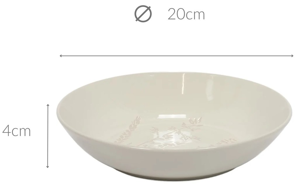 Talerz głęboki do zupy ELSA, kamionka, wzór polnych kwiatów, Ø 21 cm