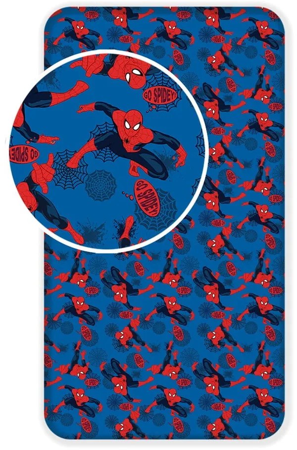 Dziecięce bawełniane prześcieradło Jerry Fabrics Spiderman, 90x200 cm