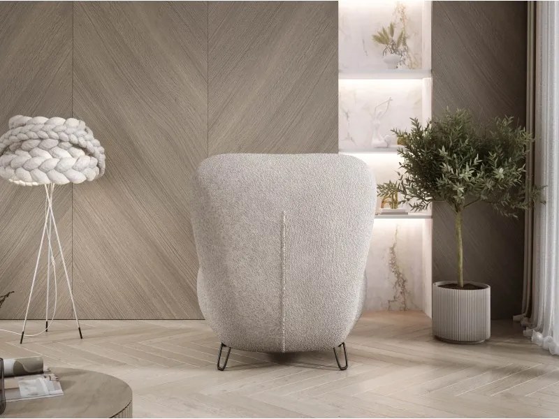 Fotel LUIS skandynawski wolnostojący na metalowych nogach w tkaninie ANTHOLOGY 06