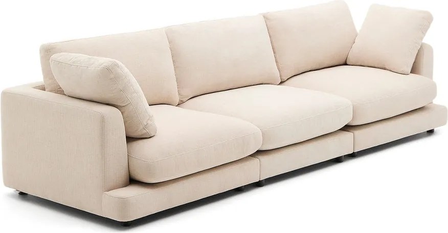 Beżowa sofa z tkaniny szenilowej 300 cm Gala – Kave Home
