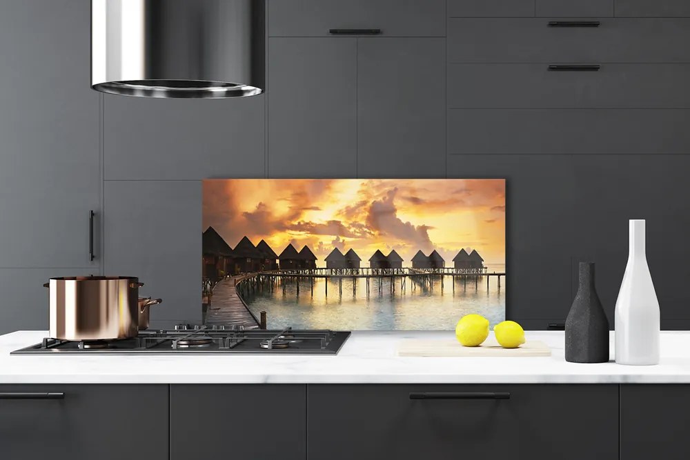 Panel Kuchenny Kolorowe Domki Nadmorskie