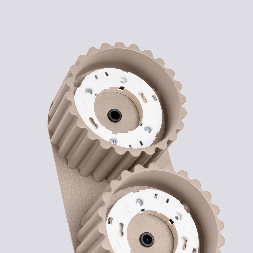 Plafon dwupunktowy AURA 2 taupe GX53 ryflowany SOLLUX  LIGHTING