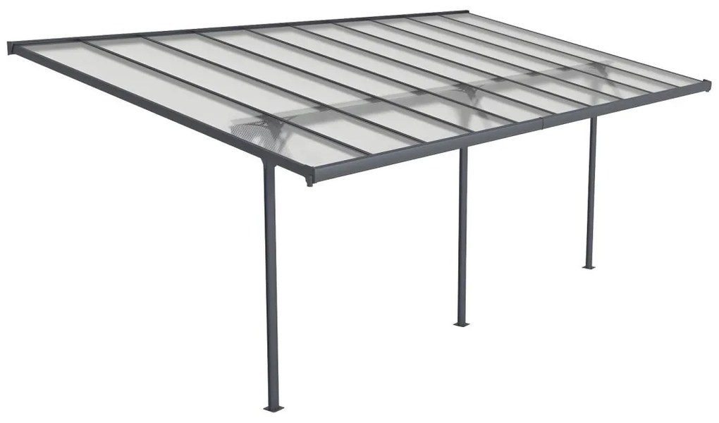 Pergola przyścienna z aluminium 18,8 m² ALVARO - kolor antracytowy