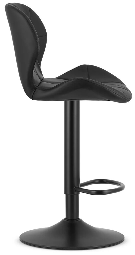 PROMOCJA Hoker z ekoskóry z czarną nogą WEST, czarny II klasa jakości