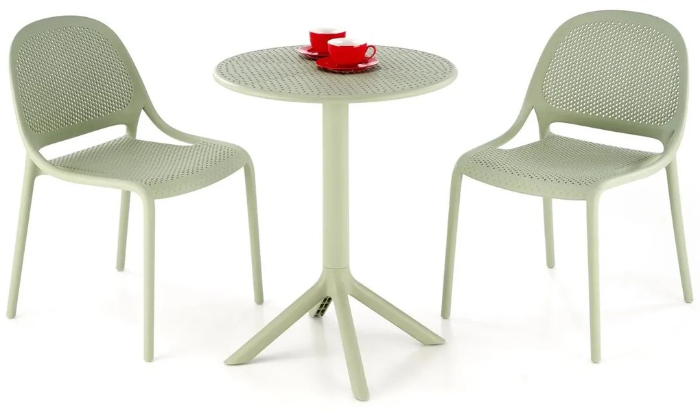 Stolik ogrodowy CALVO 60x60 miętowy z tworzywa PVC HALMAR