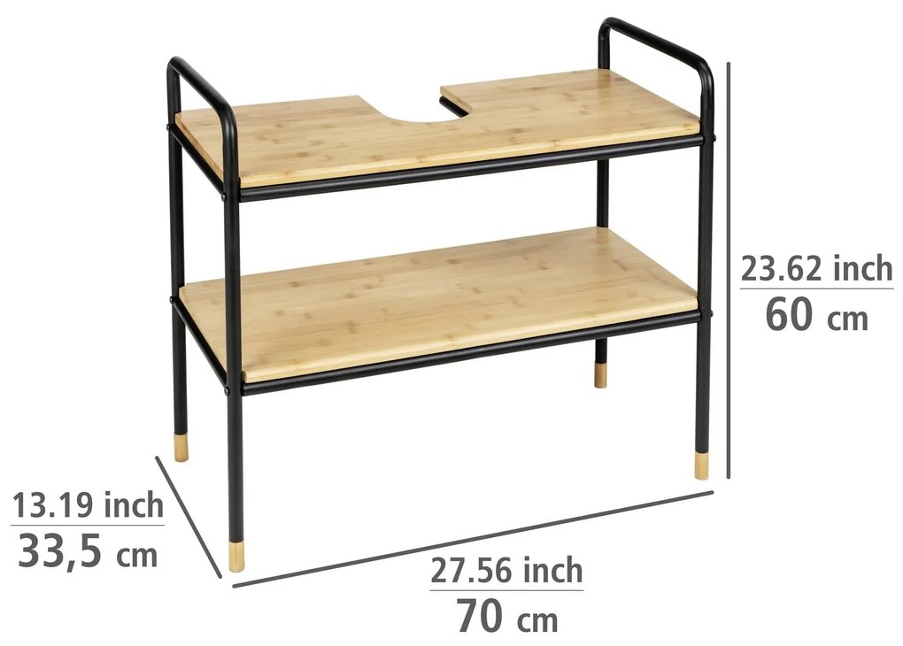 Szafka pod umywalkę, 70 x 60 x 33,5 cm, bambusowy blat, Loft, WENKO