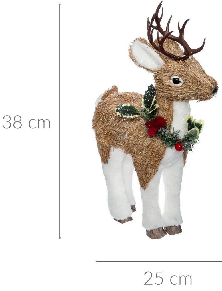 Figurka renifer, tworzywo sztuczne, 38 cm