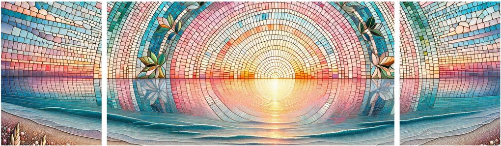 Obraz – Mozaika zachodzącego słońca (170x50 cm)