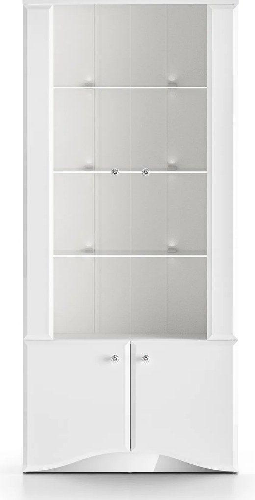 2-drzwiowa witryna Glamour 01, biały połysk