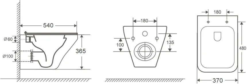 Miska WC wisząca bezkołnierzowa biała SANYA z deską wolnoopadająca typu Slim