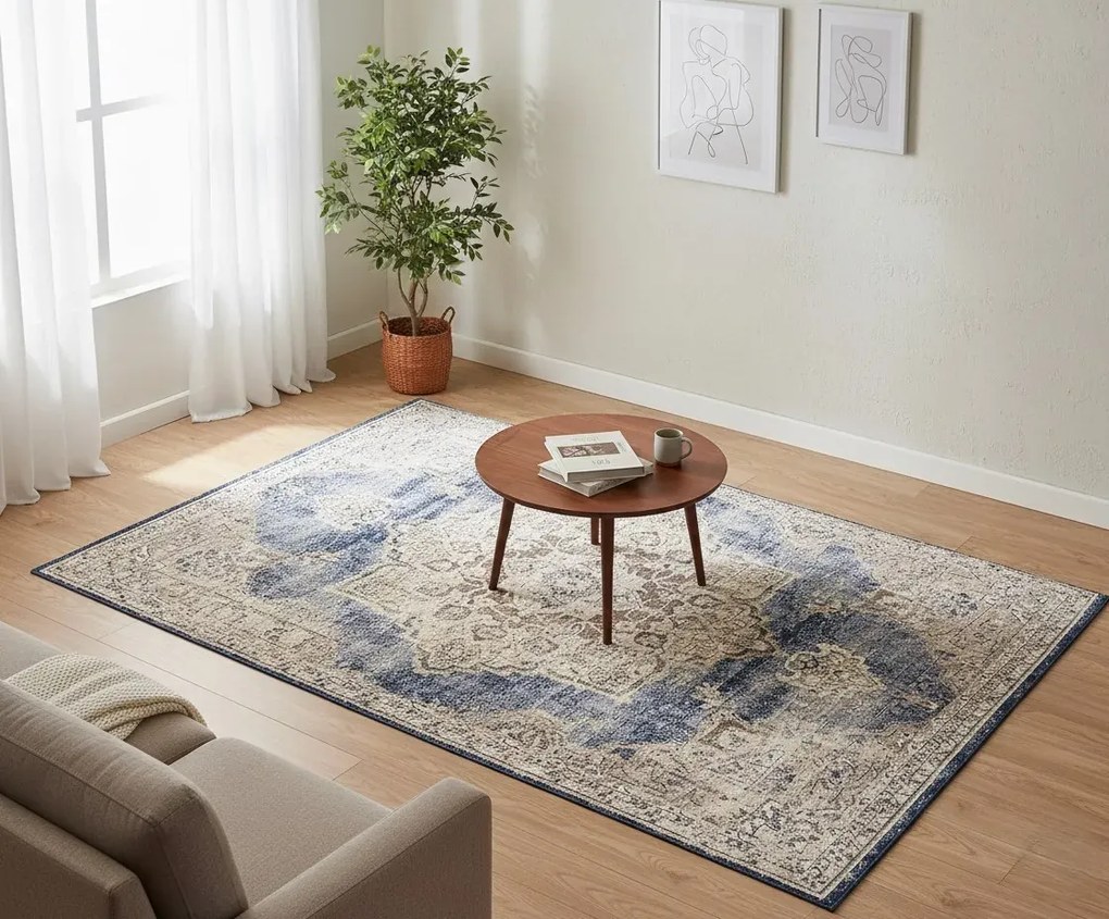 Zdobiony prostokątny dywan do salonu S4-T78