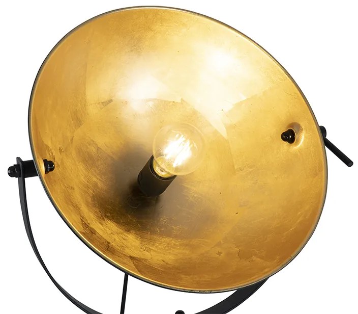 Lampa stojąca czarna ze złotem 35 cm regulowana - Magnax