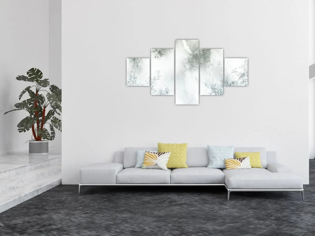 Obraz abstracji liści (125x70 cm)