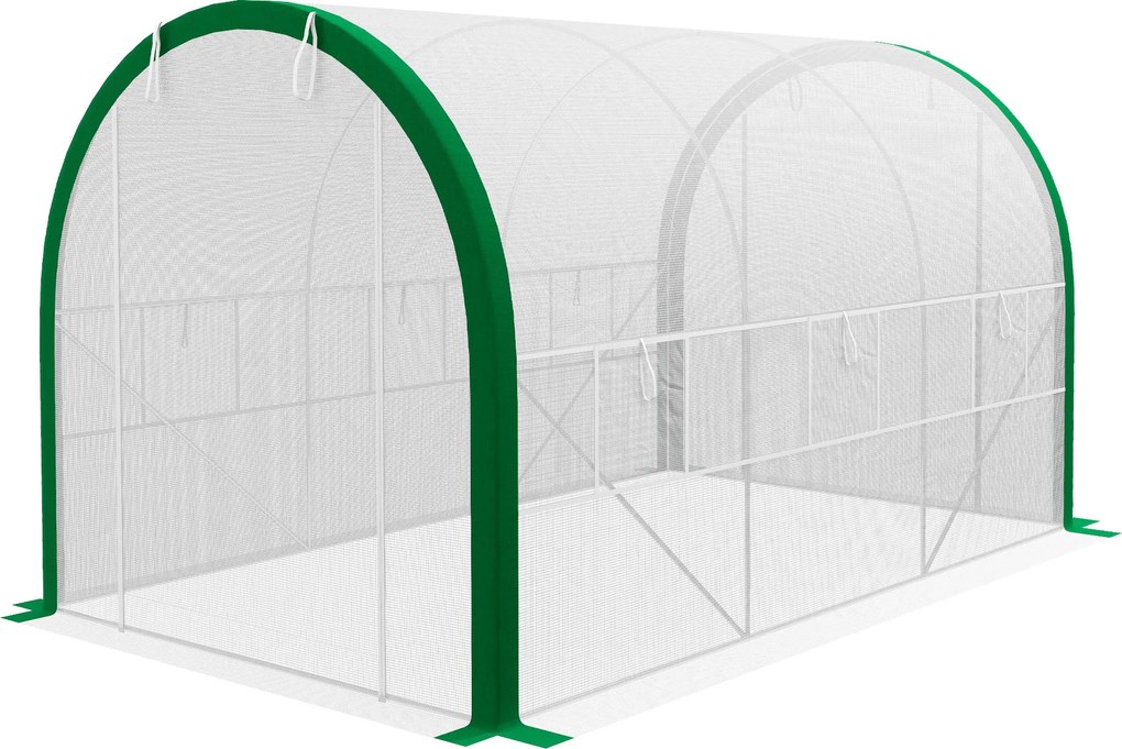 Outsunny Szklarnia Foliowa z Rozwijanymi Drzwiami 358x210x210cm Biała Przestronna Ochrona Roślin | Aosom PL