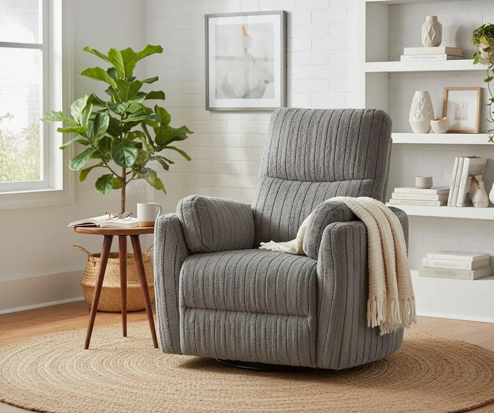 Popielaty rozkładany fotel wypoczynkowy  C0-K88