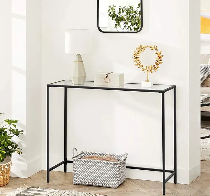 Czarna szklana konsola salonowa F6-B22