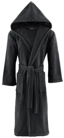 Unisex szlafrok STRIPE + ręczniki + pudełko S + ręczniki + pudełko Antracyt