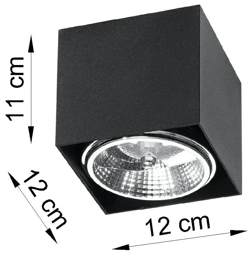 Czarny kwadratowy plafon LED kostka - EX656-Inger