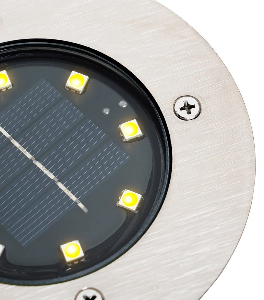 Zewnetrzna Zestaw 6 stalowych reflektorów ogrodowych z wbudowanymi diodami LED IP65 zasilanych energią słoneczną - Terry Nowoczesny Oswietlenie zewnetrzne