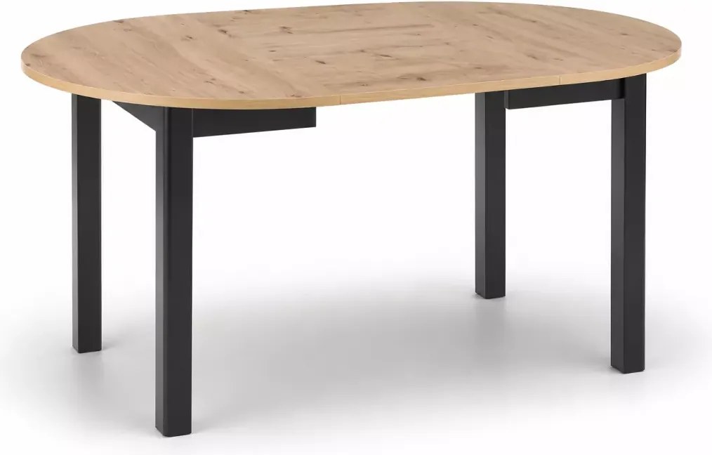 Stół okrągły rozkładany Zomme 102–142 cm MDF laminowany loft industrialny do jadalni i kuchni