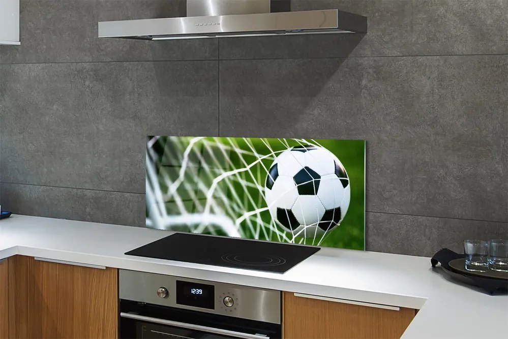 Szkło do Kuchni na Ścianę Piłka w Świetle Bramki