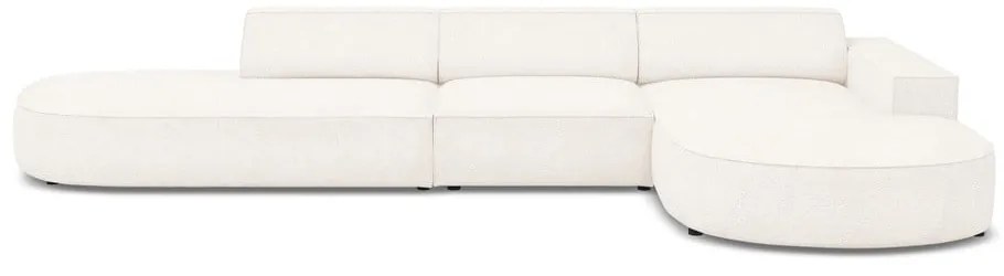 Beżowy narożnik (prawostronny) z materiału bouclé Jodie – Micadoni Home