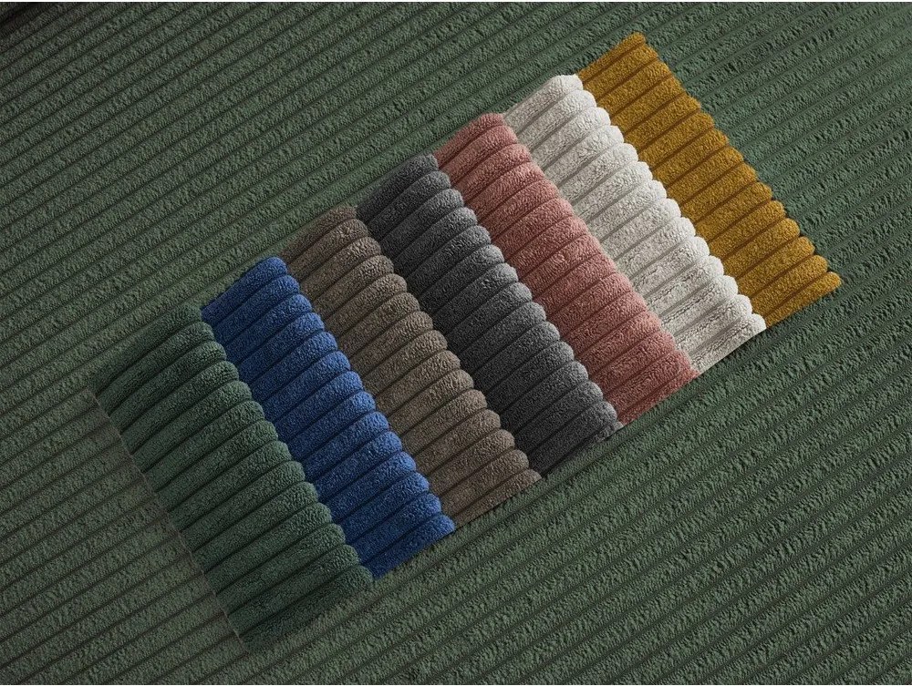 Zielona sztruksowa sofa 250 cm Tina – Bobochic Paris