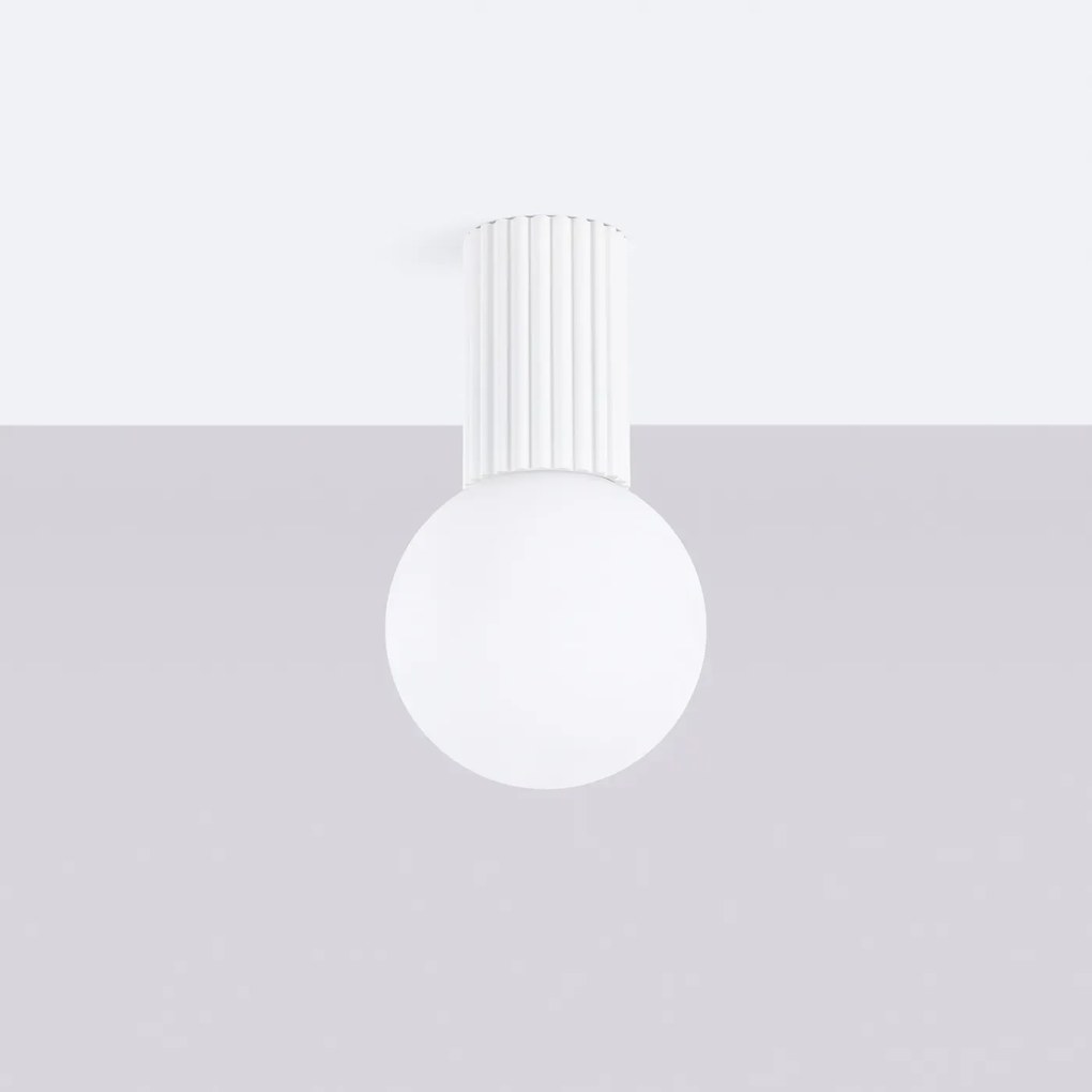 Plafon HALO biały IP44 ryflowany SOLLUX LIGHTING