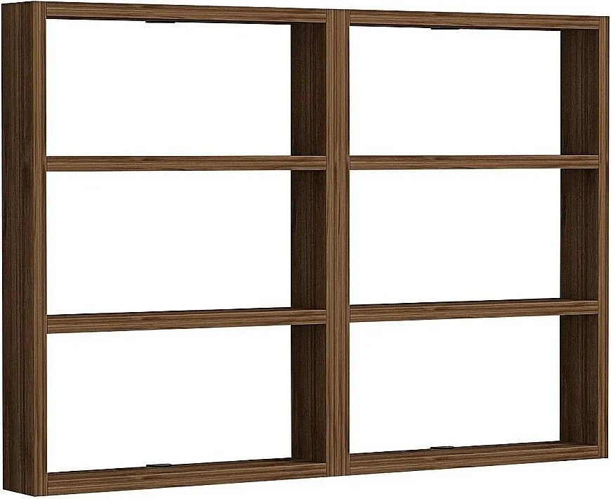 Designowa półka ścienna z 6 półkami z melaminowanego drewna H60 cm - JOY