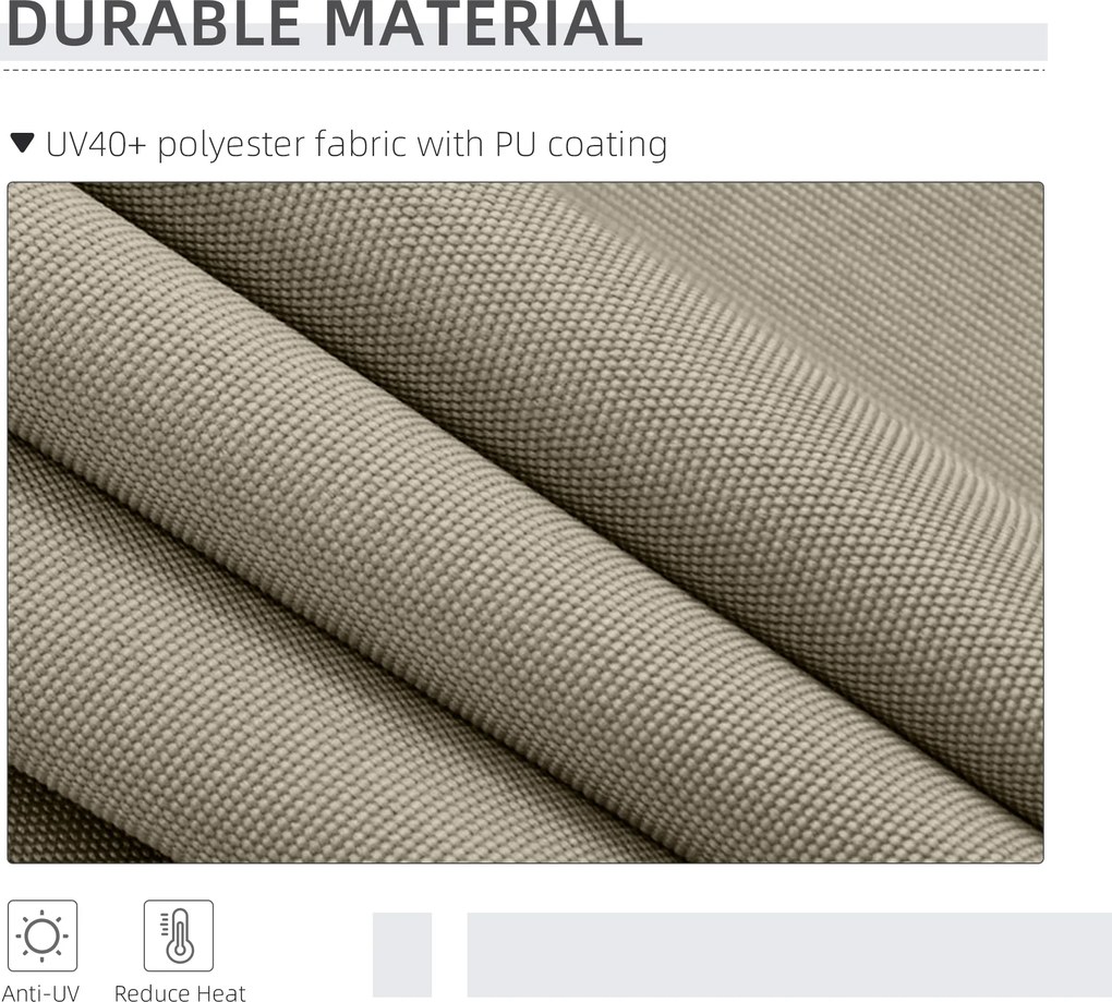 Outsunny Markiza Boczna na Taras Regulowana Wysokość Rama Metalowa Kolor Piaskowy 200x305 cm Dla Kawiarni | Aosom PL