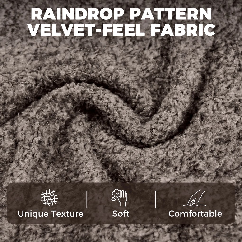 HOMCOM Nowoczesny fotel typu wingback, welurowy fotel z podłokietnikami, czteroramienna podstawa, sprężyny S, funkcja obrotu 360°, szary | Aosom PL