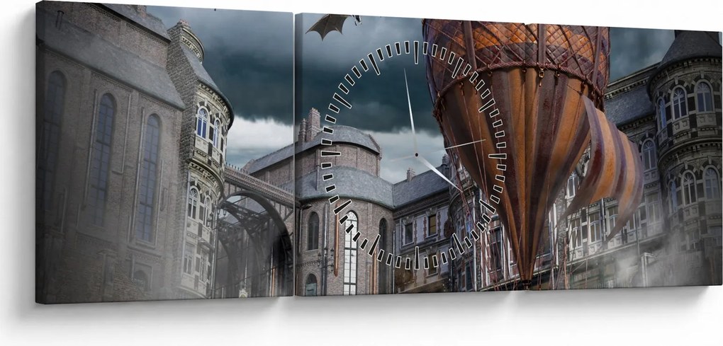 Obraz - Surrealistyczny krajobraz (z zegarem) (90x30 cm)
