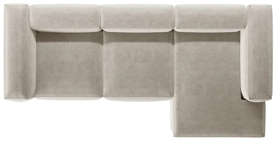 Beżowy narożnik (prawostronny/z szezlongiem) Bergano – Cosmopolitan Design