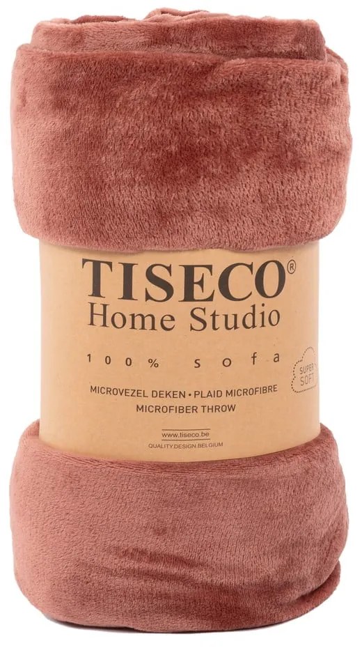 Ceglasta narzuta z mikropluszu 220x240 cm Plaid – Tiseco Home Studio