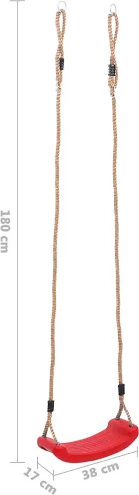 Czerwona wisząca huśtawka ogrodowa dla dzieci C2-D10