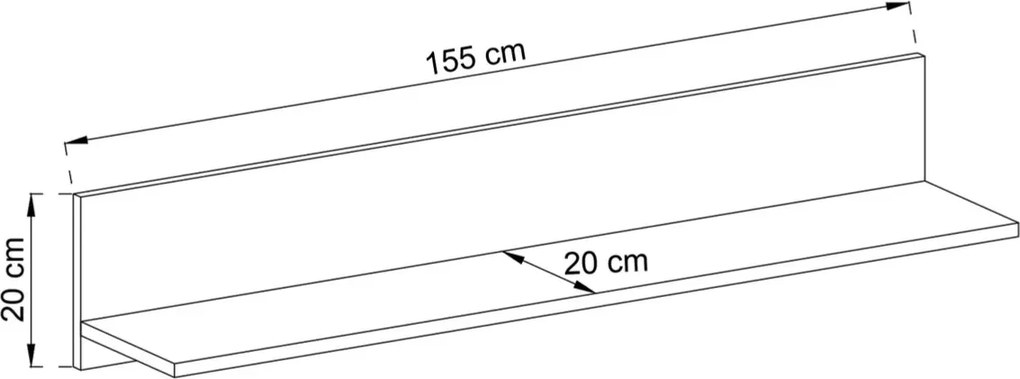 Szafka RTV Seel + półka wisząca 155 cm dąb riviera nowoczesny zestaw do salonu