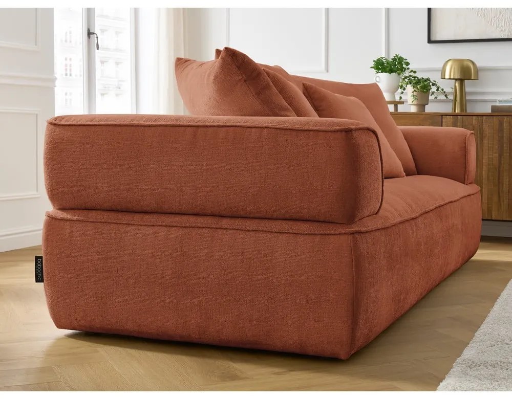 Sofa z tkaniny szenilowej w kolorze terakoty 237 cm Whesley – Bobochic Paris