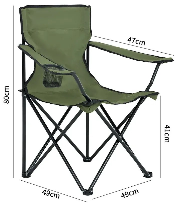 Zielone składane krzesło turystyczne F3-G09