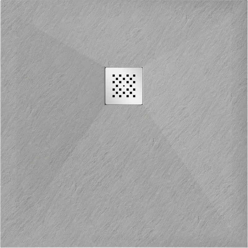 Mexen Stone+ brodzik kompozytowy kwadratowy 80 x 80 cm, szary-beton - 44618080
