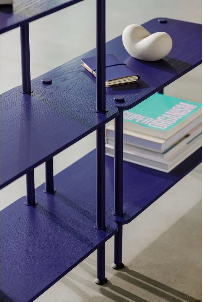 Niebieski regał w dekorze dębu 80x90,5x35 cm Teidi – noo.ma