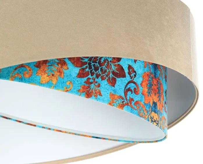 Beżowo-biała lampa wisząca z wzorem H8-T41