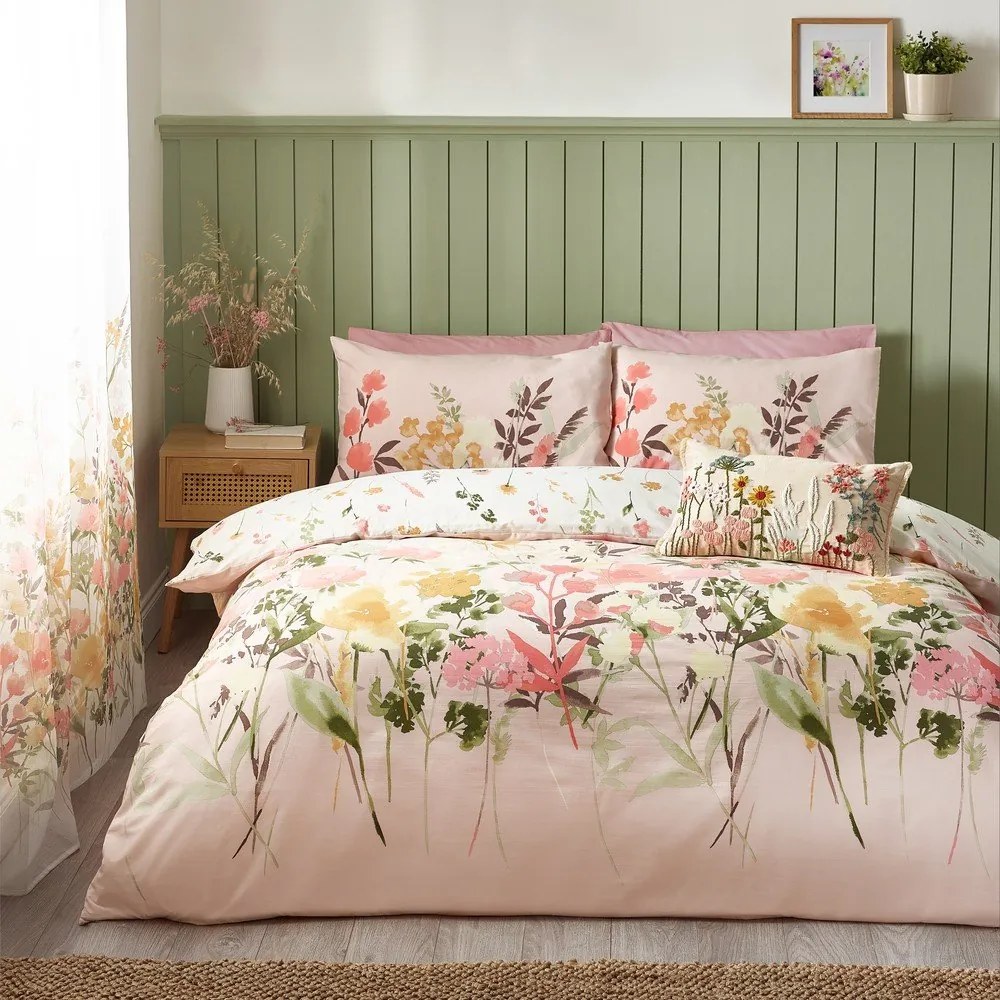 Różowa pościel dwuosobowa 200x200 cm Countryside Floral – Catherine Lansfield
