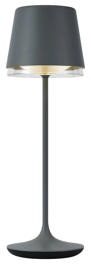 Zewnetrzna Lampa stołowa ciemnoszara z LED IP65, ładowalna ze stacją ładującą - Bass Nowoczesny Oswietlenie zewnetrzne