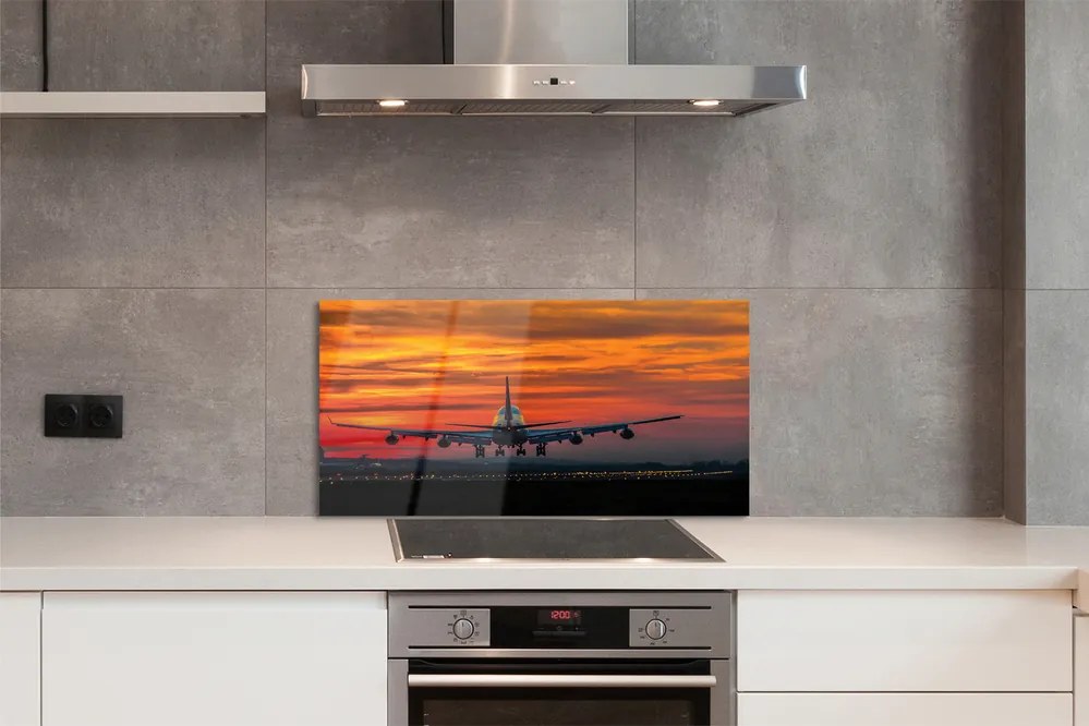 Panel nad Blat Kuchenny Samolot w Chmurach o Zachodzie