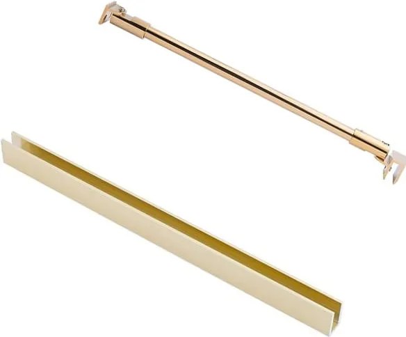 Ścianka prysznicowa WALK IN FIX przezroczysta półokrągła 8mm MOLIS CLEAR OVAL MASSI | rożne rozmiary : Kolor profili kabiny - złoty szczotkowany, Szerokość ścianki - 120 cm, Typ montażu - WALK in FIX (Do ściany)