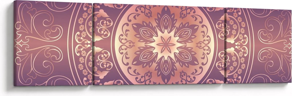 Obraz - Mandala na fioletowym gradiencie (170x50 cm)