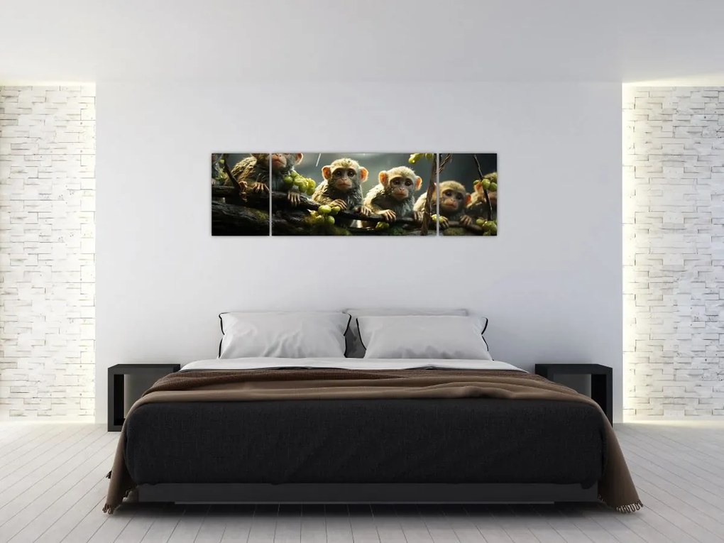 Obraz - Małpy (170x50 cm)