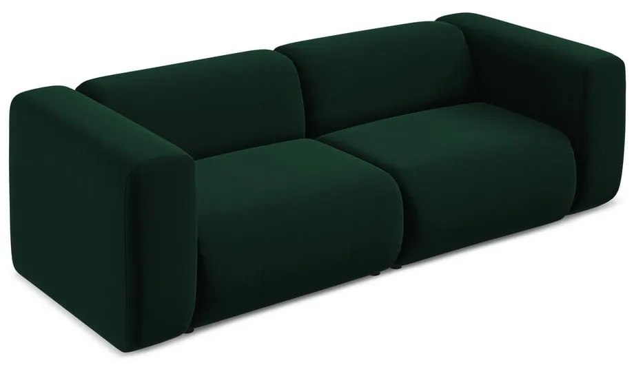 Ciemnozielona aksamitna sofa 228 cm Ekahi – Makamii