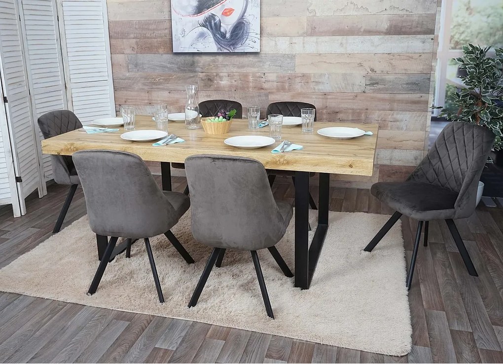 Krzesło do jadalni MCW-K25 (zestaw 6 sztuk),  ciemny brąz